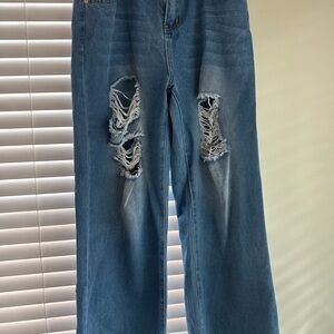 Classic Blue Distressed Women's Jeans